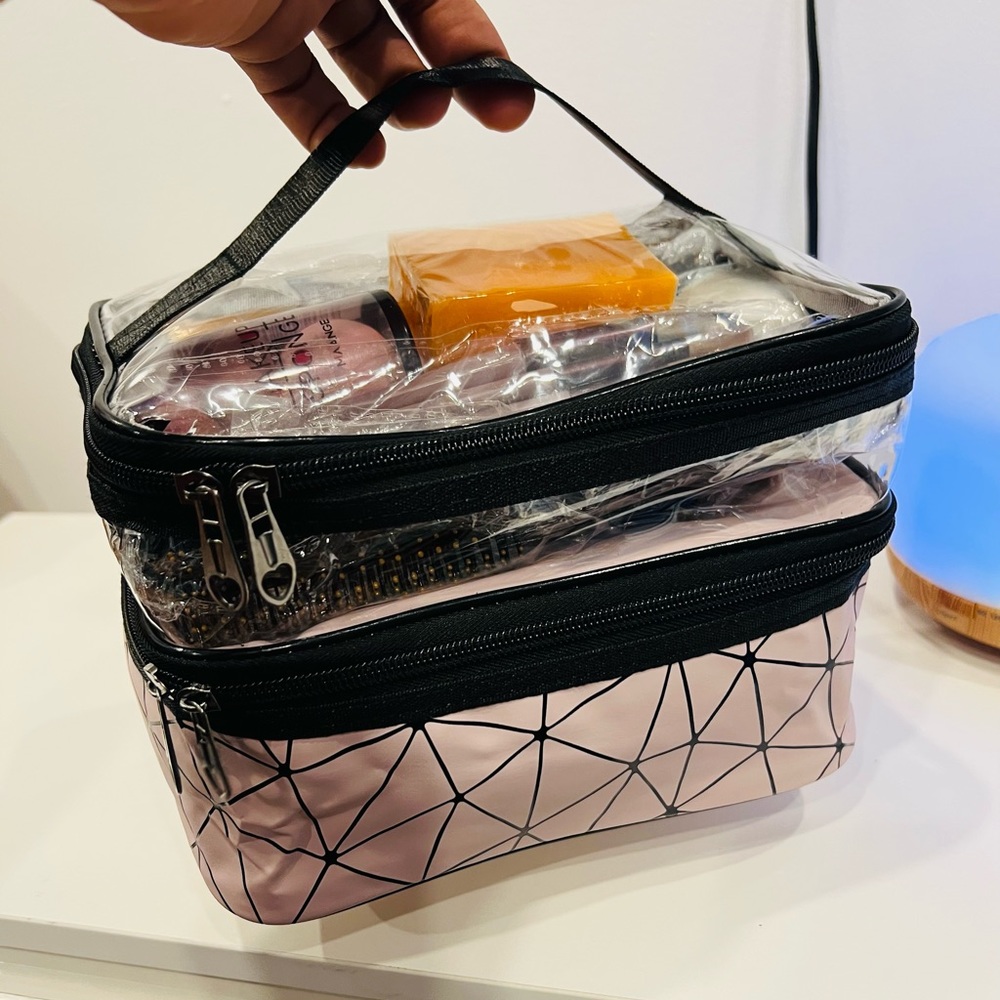 nte à double fermeture éclair, trousse de maquillage .